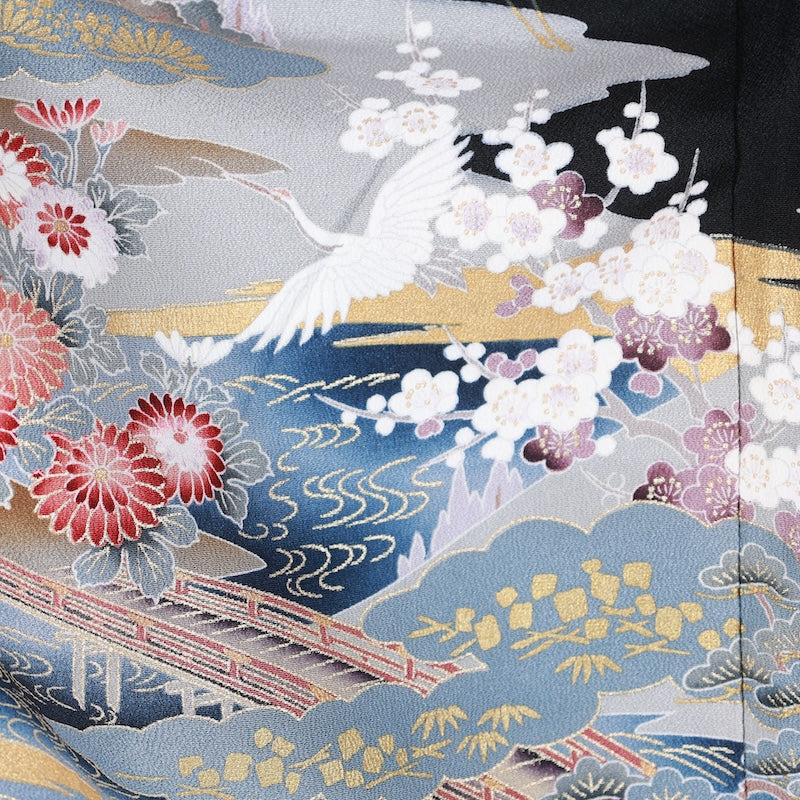 Japan kimono Used Size S 100% Silk/G52