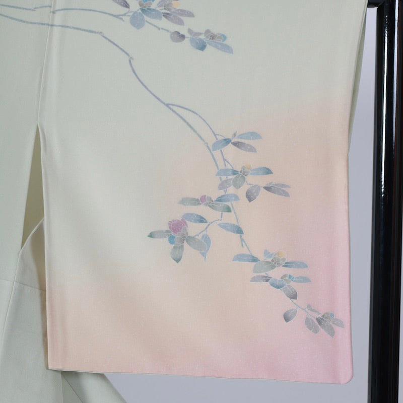 Used kimono (Houmongi) M-size 100% silk /1265