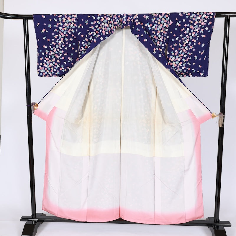 Japanese kimono used <Komon> Msize  silk 100% /T642