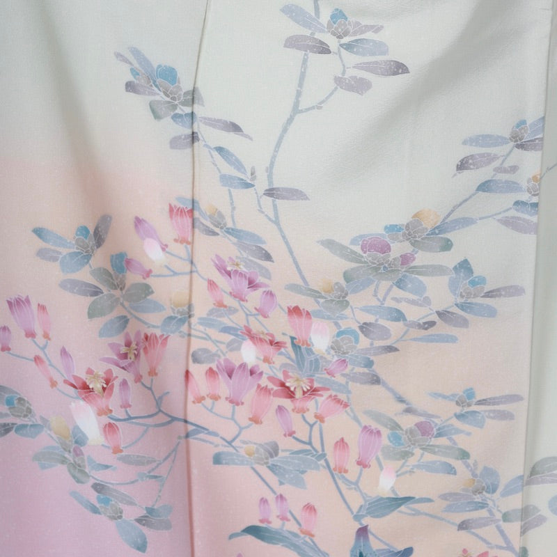 Used kimono (Houmongi) M-size 100% silk /1265