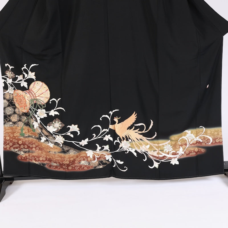 Japan kimono used 100% silk size L/G63