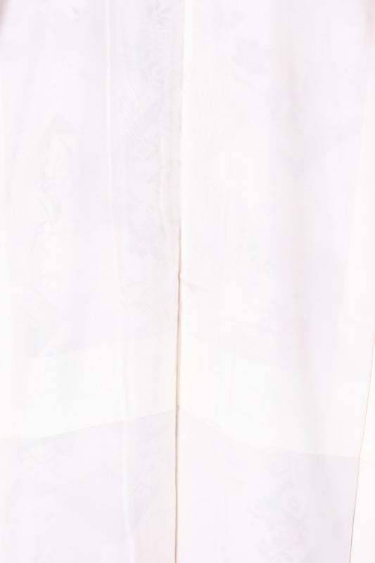Komon (used kimono) - Beige, Coral, and shades of brown - Camellia, Iris, Dewdrop grass, Seigaiha (wave pattern), Diamond pattern, Chrysanthemum - Kyo-Yuzen (Kyoto-style dyeing) - L41