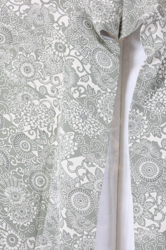 Edo Komon  (traditional Japanese patterned kimono fabric), brand new, unused, Iwai brown, off-white, sarasa (printed pattern),  L40