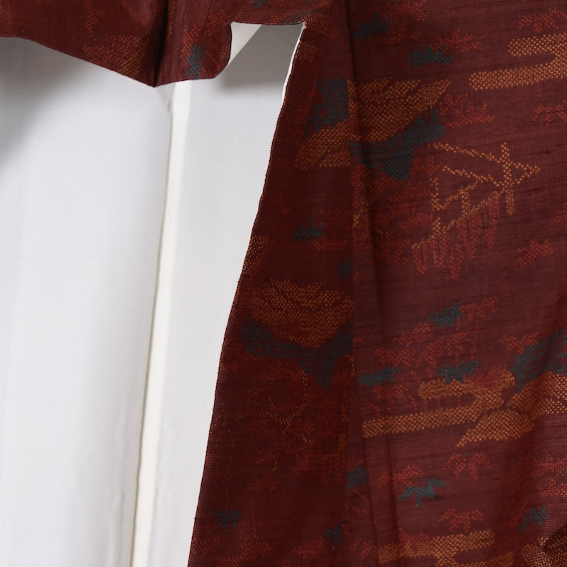 Japanese kimono Unused <Tsumugi> Msize  silk 100% /T620