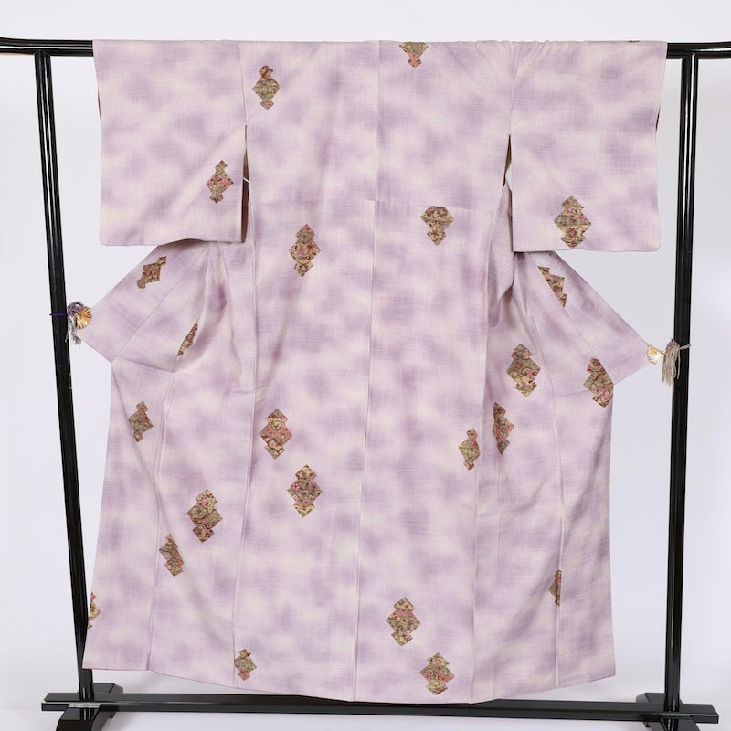 Japanese kimono used <Tsumugi> Msize  silk 100% /T619
