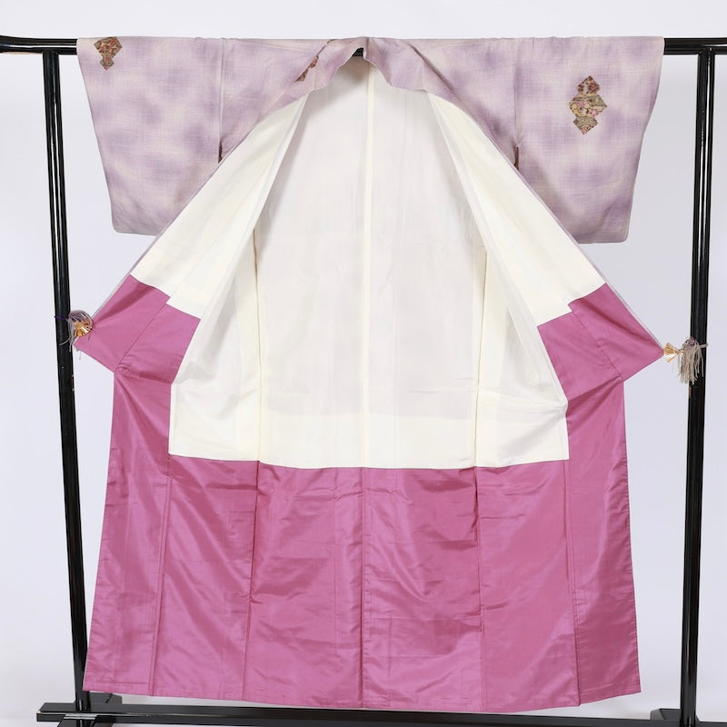Japanese kimono used <Tsumugi> Msize  silk 100% /T619