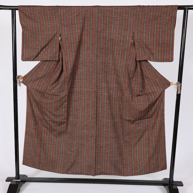 Japanese kimono used <Tsumugi> Msize  silk 100% /T618