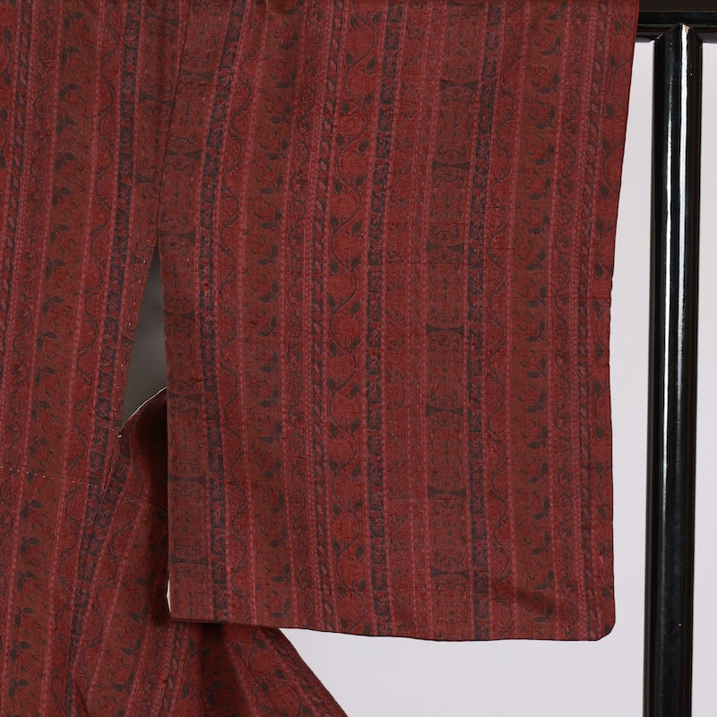 Japanese kimono used <Tsumugi> Lsize  silk 100% /T617