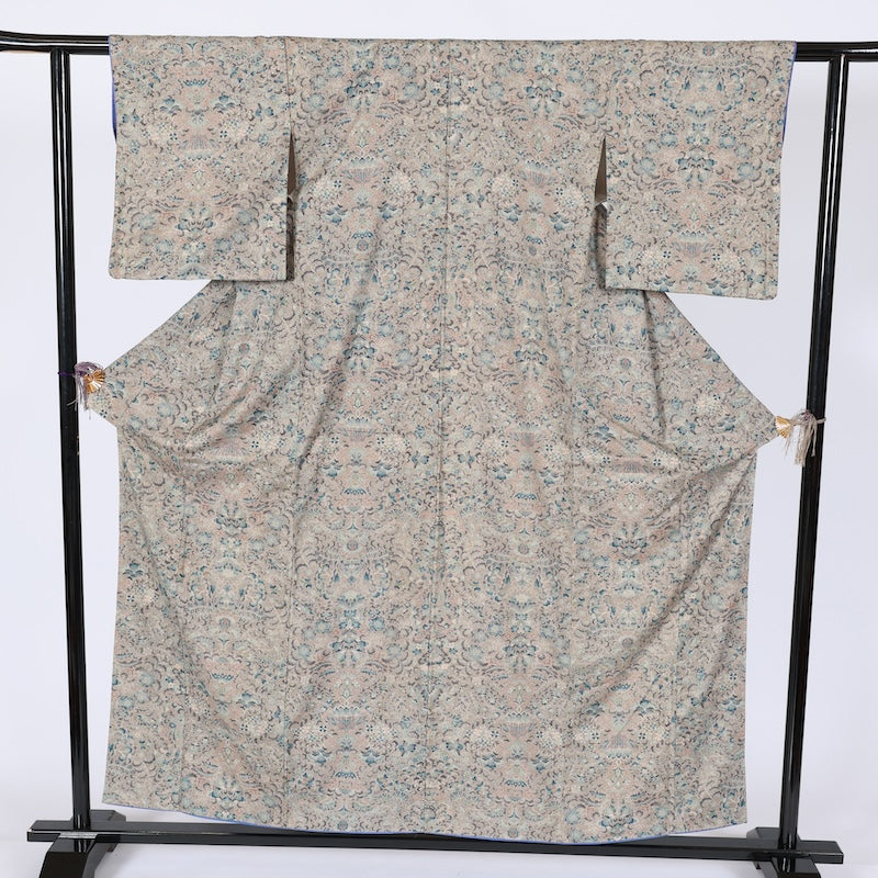 Japanese kimono used <Tsumugi> Msize  silk 100% /T616