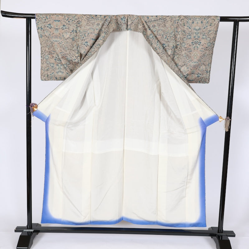 Japanese kimono used <Tsumugi> Msize  silk 100% /T616