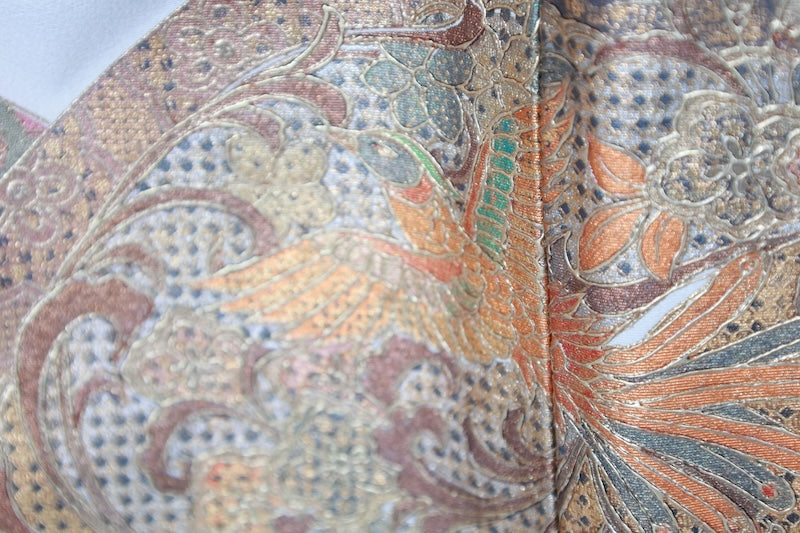 Japanese kimono used <kurotomesode> L-size  silk 100% /B1093