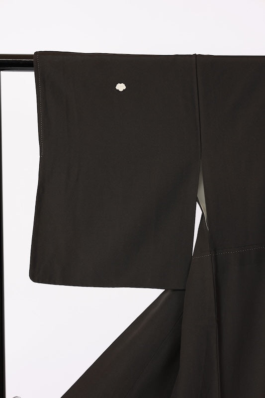 Japanese kimono used <Kurotomesode> L-size  silk 100% /B1090