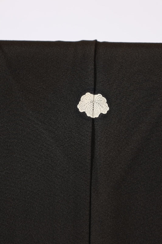 Japanese kimono used <Kurotomesode> L-size  silk 100% /B1090