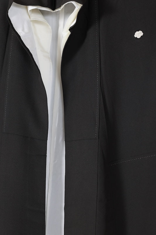 Japanese kimono used <Kurotomesode> L-size  silk 100% /B1090