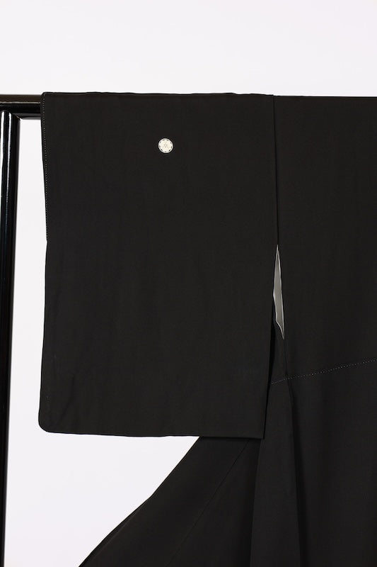 Japanese kimono used <Kurotomesode> L-size  silk 100% /B1091