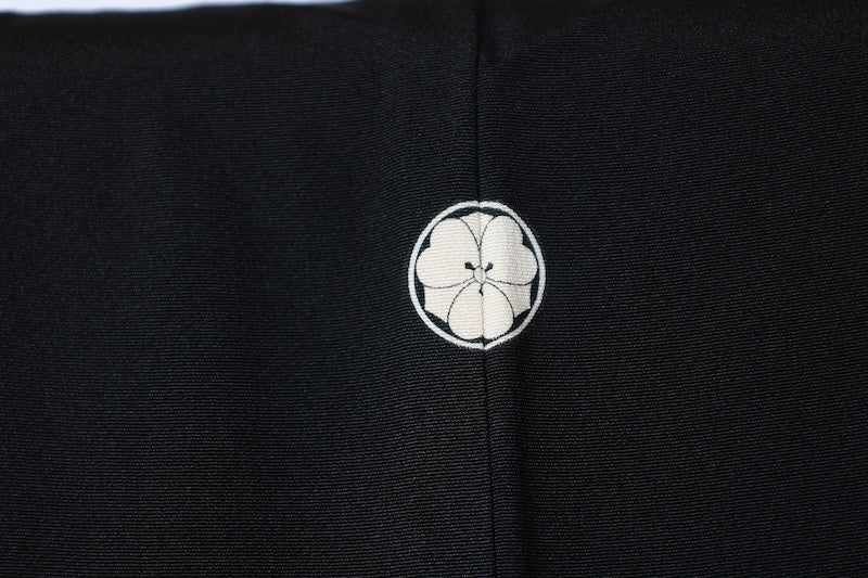 Japanese kimono used <Kurotomesode> L-size  silk 100% /B1091