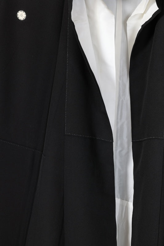 Japanese kimono used <Kurotomesode> L-size  silk 100% /B1091