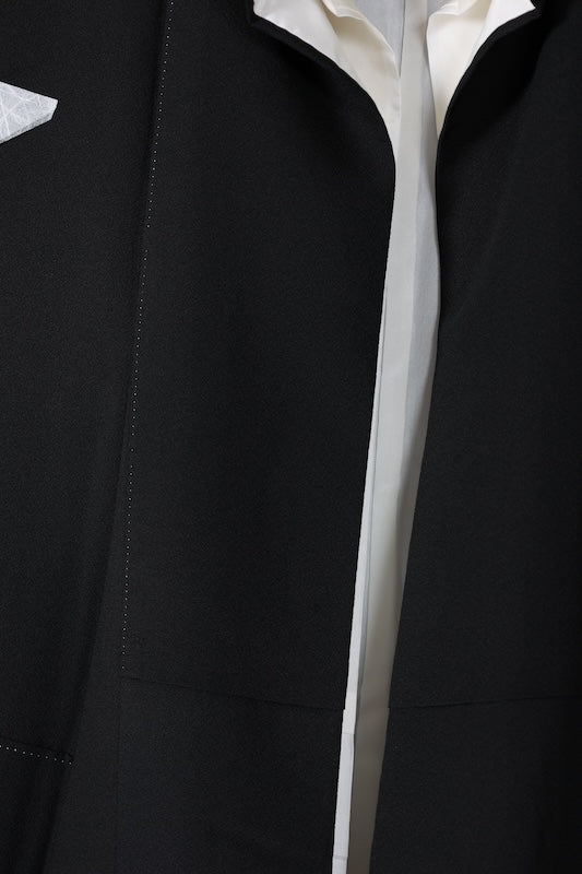 Japanese kimono used <kurotomesode> L-size  silk 100% /B1092