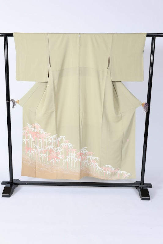 Japanese kimono used <houmongi> Msize  silk 100% /B1109