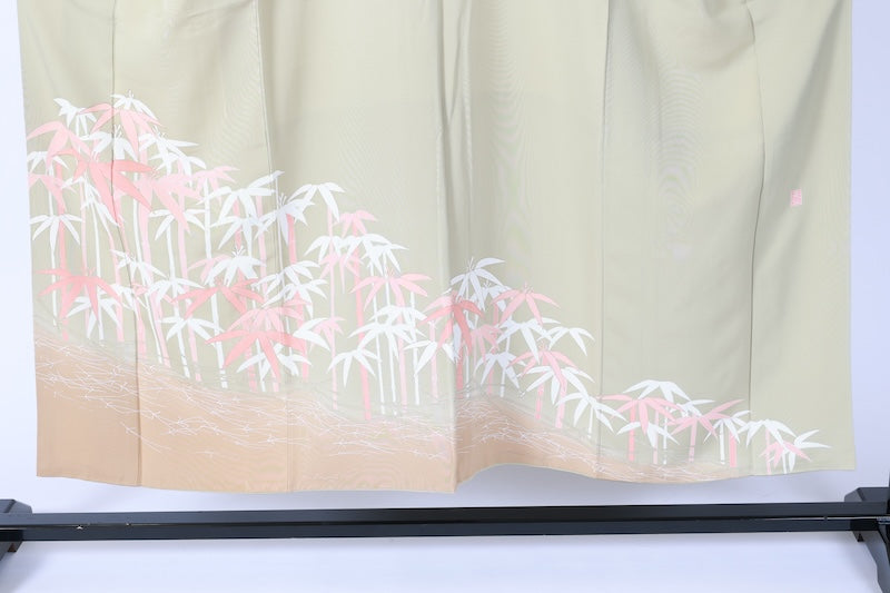 Japanese kimono used <houmongi> Msize  silk 100% /B1109