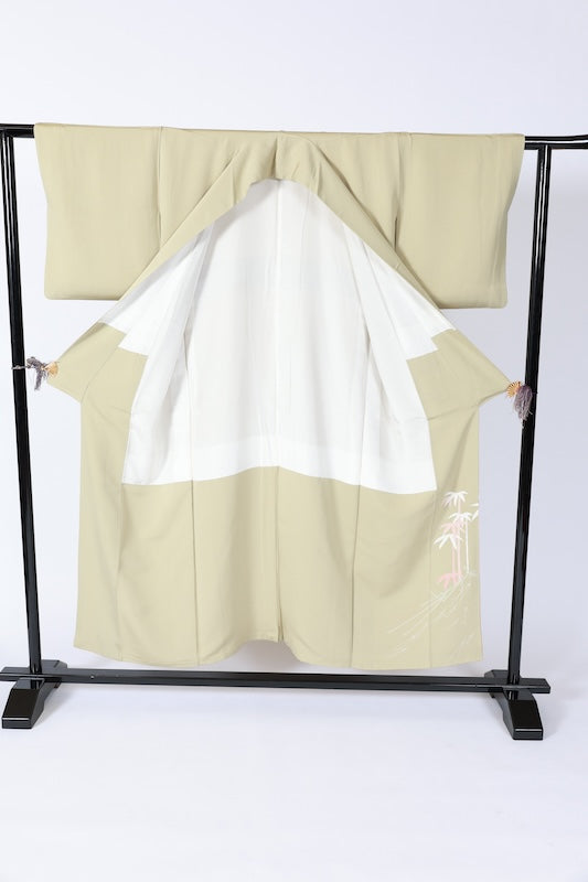 Japanese kimono used <houmongi> Msize  silk 100% /B1109