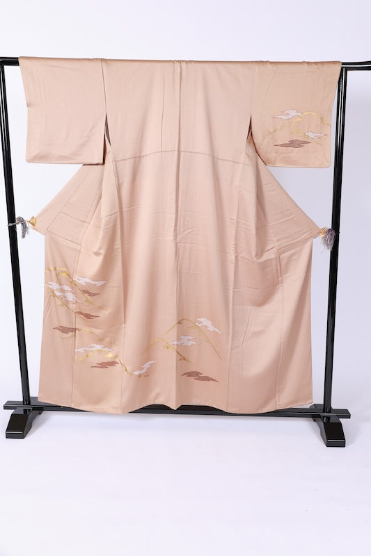 Japanese kimono used <houmongi> Msize  silk 100% /B1111