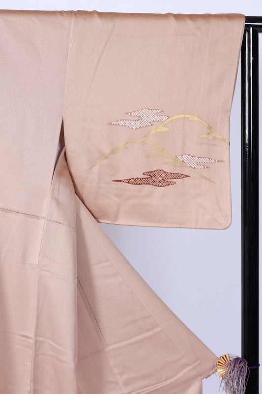 Japanese kimono used <houmongi> Msize  silk 100% /B1111