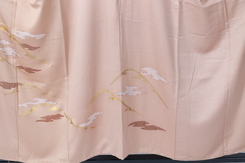 Japanese kimono used <houmongi> Msize  silk 100% /B1111