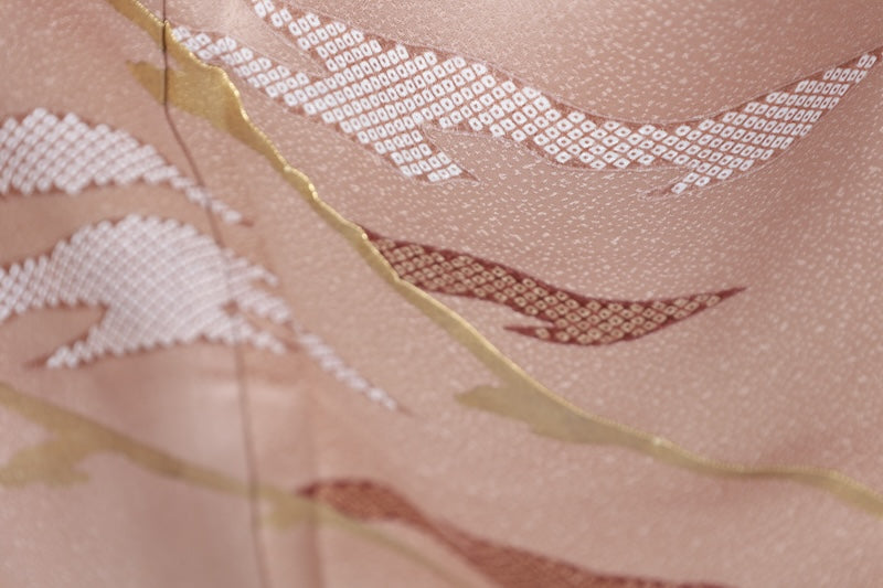 Japanese kimono used <houmongi> Msize  silk 100% /B1111