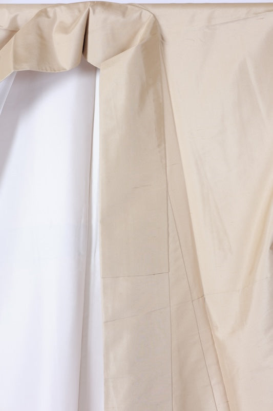 Visiting kimono used, Hakusan Tsumugi silk, beige, shades of purple, gray, distant mountain design, hand-painted, L76