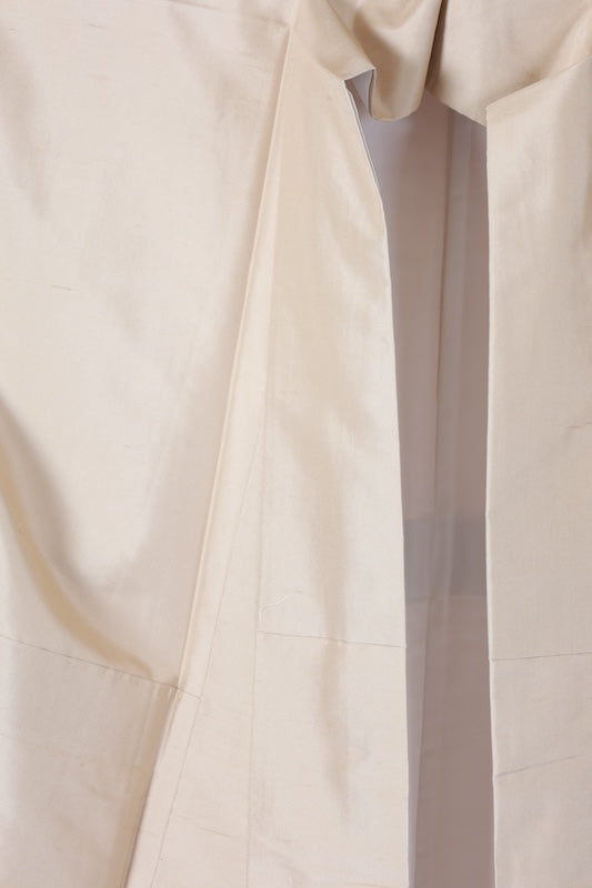 Visiting kimono used, Hakusan Tsumugi silk, beige, shades of purple, gray, distant mountain design, hand-painted, L76