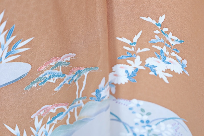 Japanese kimono used <Irotomesode> Msize  silk 100% /B1110