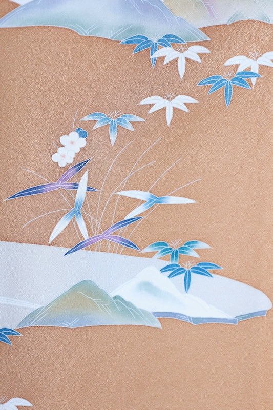 Japanese kimono used <Irotomesode> Msize  silk 100% /B1110