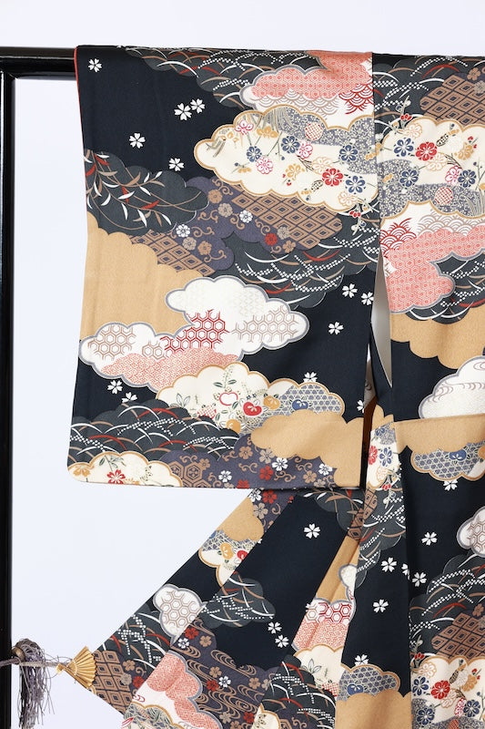 Japanese kimono used <Komon> Msize  silk 100% /B1107