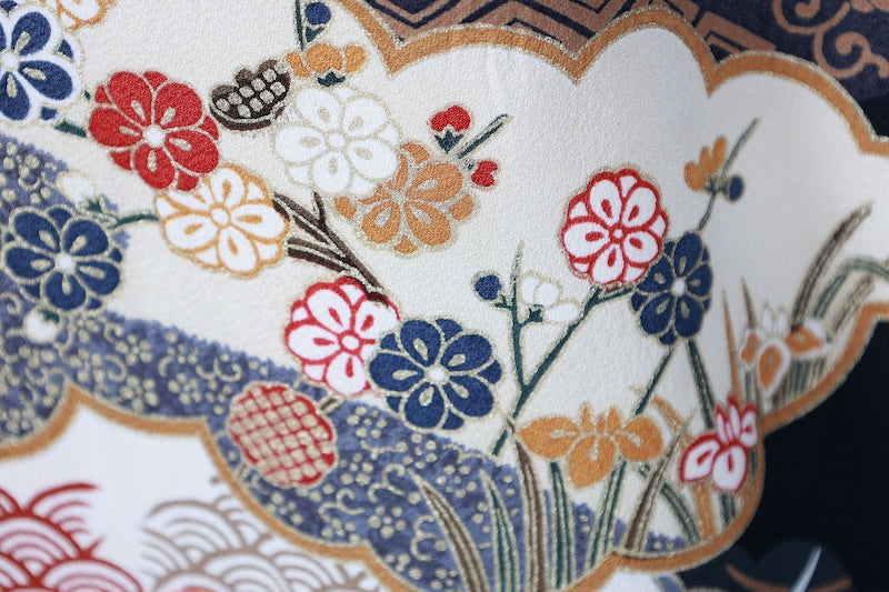 Japanese kimono used <Komon> Msize  silk 100% /B1107