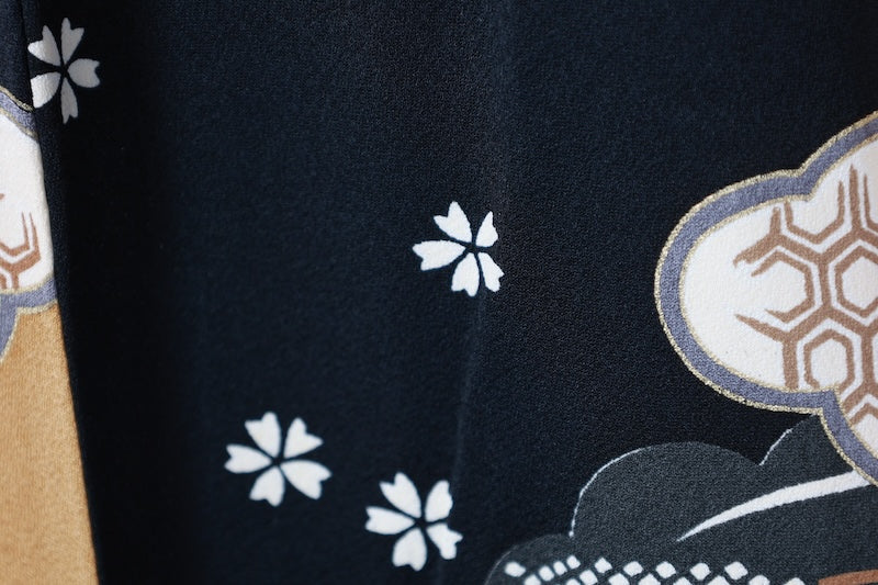 Japanese kimono used <Komon> Msize  silk 100% /B1107