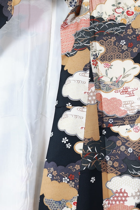 Japanese kimono used <Komon> Msize  silk 100% /B1107