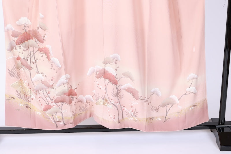 Japanese kimono used <Irotomesode> Msize  silk 100% /B1104