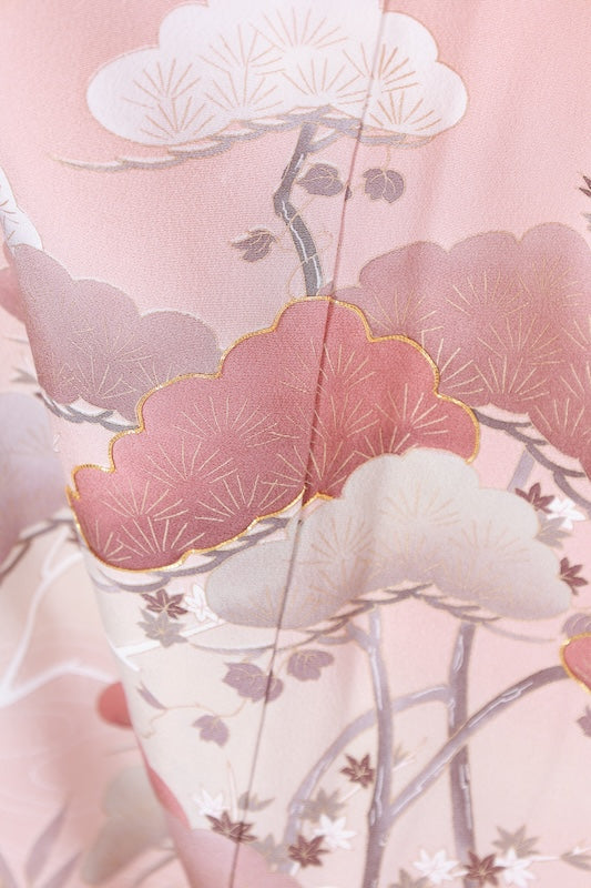 Japanese kimono used <Irotomesode> Msize  silk 100% /B1104