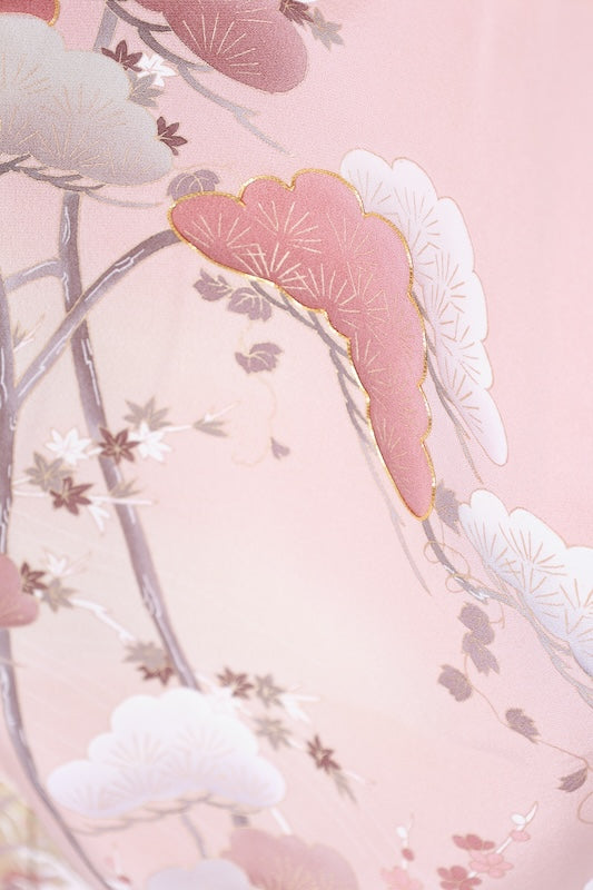 Japanese kimono used <Irotomesode> Msize  silk 100% /B1104