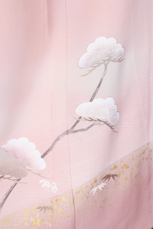 Japanese kimono used <Irotomesode> Msize  silk 100% /B1104