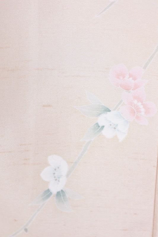 Japanese kimono used <houmongi> L-size  silk 100% /B1099