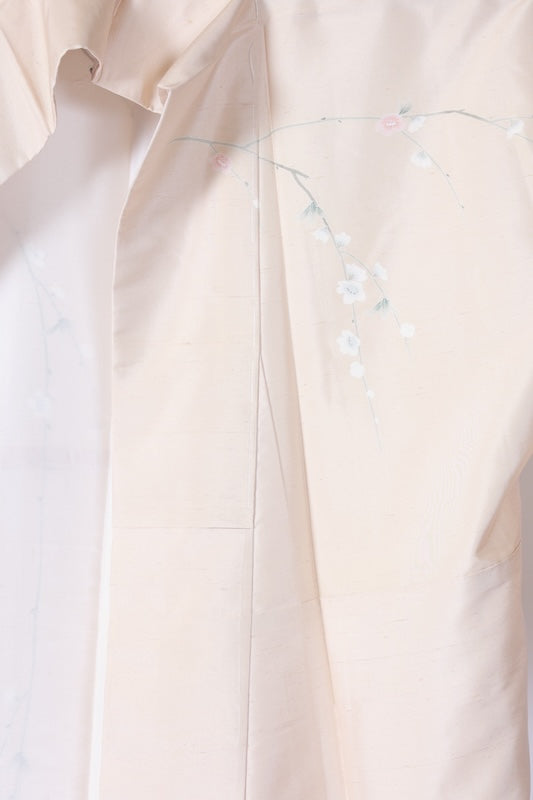 Japanese kimono used <houmongi> L-size  silk 100% /B1099