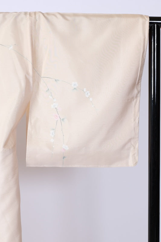 Japanese kimono used <houmongi> L-size  silk 100% /B1099