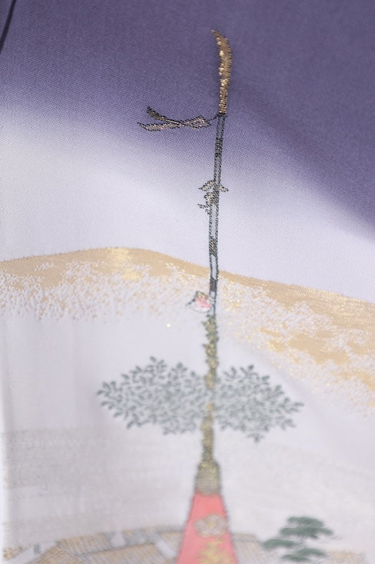 Japanese kimono used <Irotomesode> M-size  silk 100% /B1098