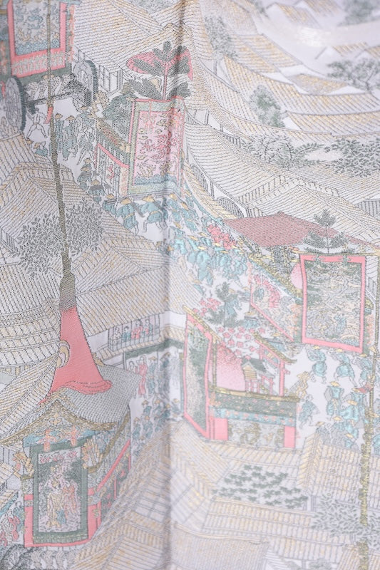 Japanese kimono used <Irotomesode> M-size  silk 100% /B1098