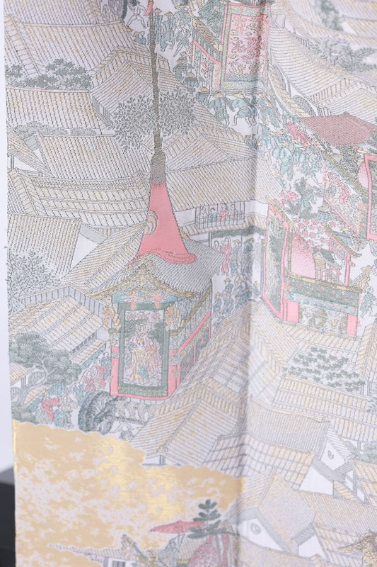 Japanese kimono used <Irotomesode> M-size  silk 100% /B1098