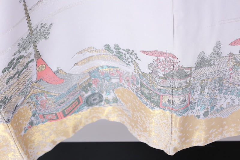 Japanese kimono used <Irotomesode> M-size  silk 100% /B1098