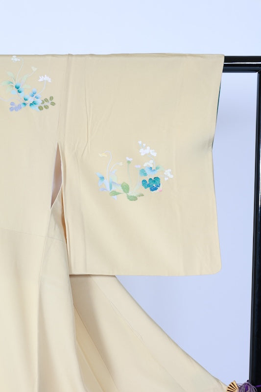 Japanese kimono used <houmongi> M-size  silk 100% /B1094