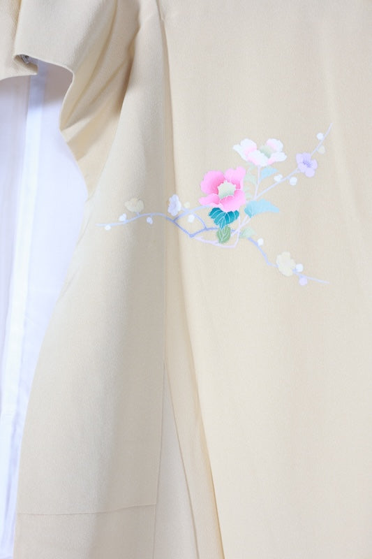 Japanese kimono used <houmongi> M-size  silk 100% /B1094